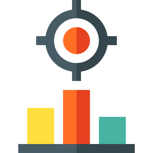 Target graph bar chart aim icon Target graph bar chart aim icon