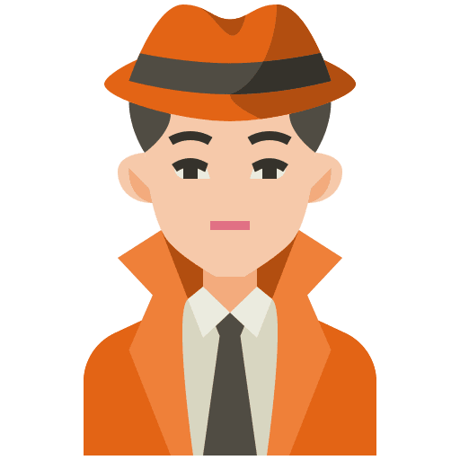 Detective detective hat magnifying glass icon