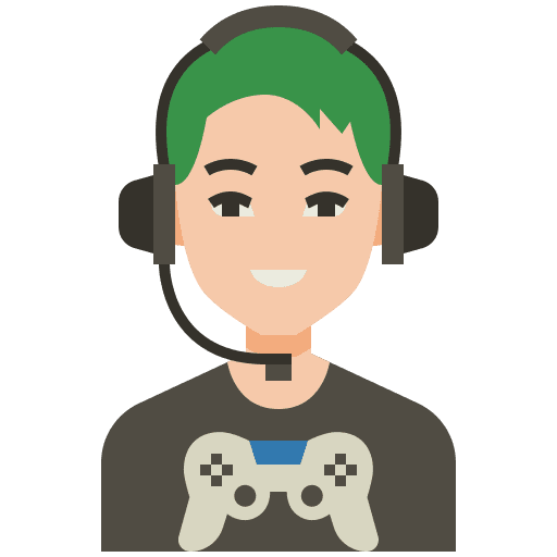 Gamer game controller headset avatar icon