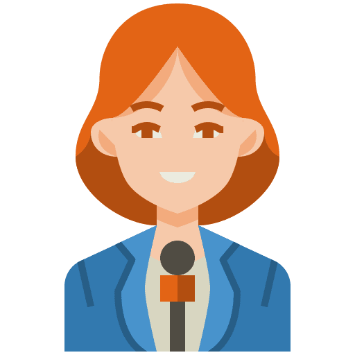 Reporter people information news icon