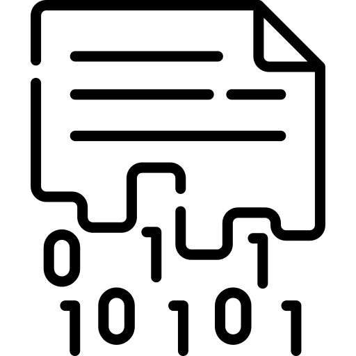 Data loss computer binary error icon