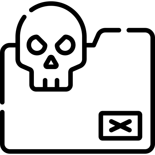 Folder skull cyber crime malware icon