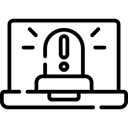 Malware malware siren risk icon