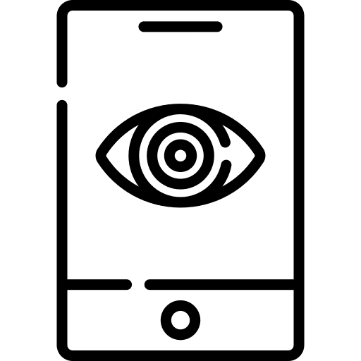 Spyware malware mobile phone hacked icon Spyware malware mobile phone hacked icon