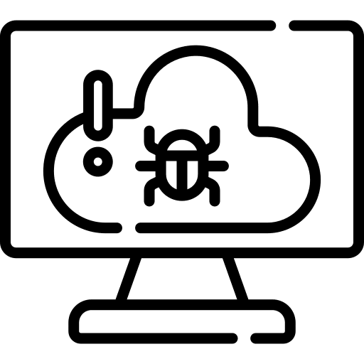 Virus infected warning malware icon Virus infected warning malware icon