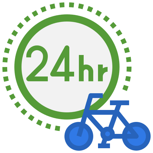24 hours 24 hours exercise cycling icon