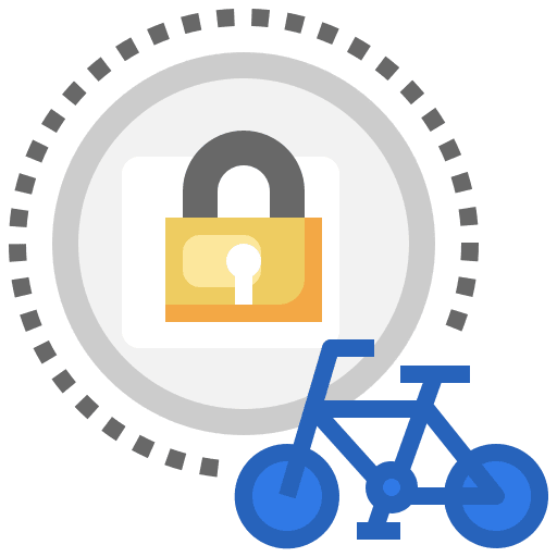 Lock cycling security exercise icon
