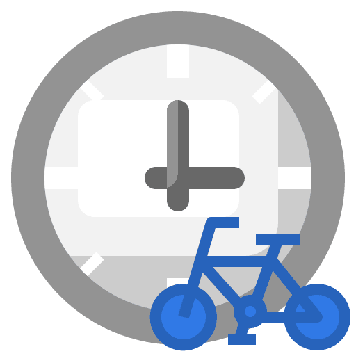Clock cycling bicycle transport icon Clock cycling bicycle transport icon
