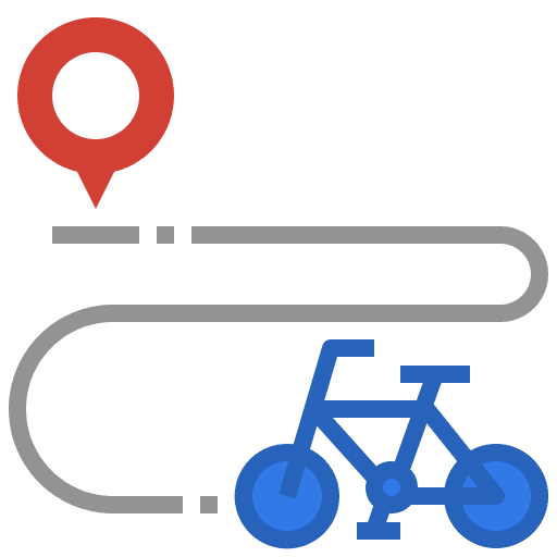 Location bicycle exercise tour icon