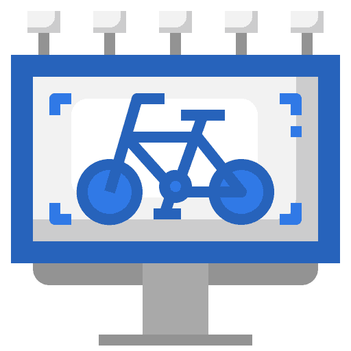 Billboard cycling advertisement marketing icon Billboard cycling advertisement marketing icon