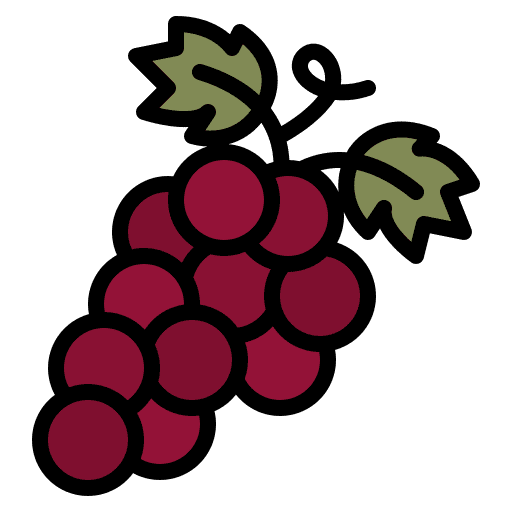 Grape food and restaurant vineyard food icon