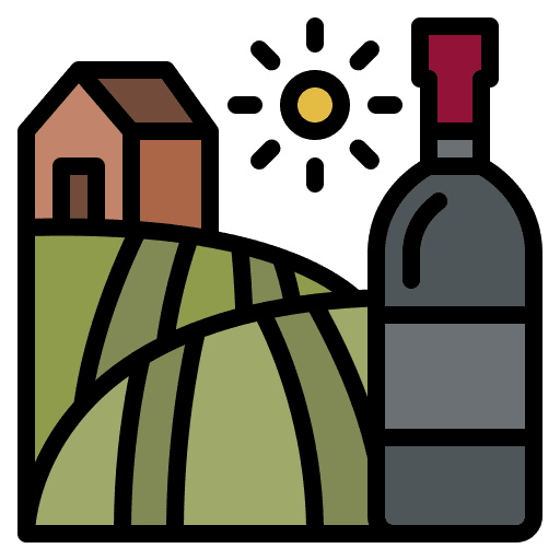 Vineyard grape harvest grapevine wine icon
