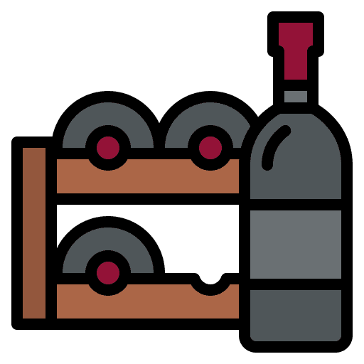 Bottle rack rack wine food and restaurant icon Bottle rack rack wine food and restaurant icon