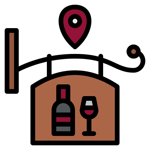 Winery wine glass location winery icon Winery wine glass location winery icon