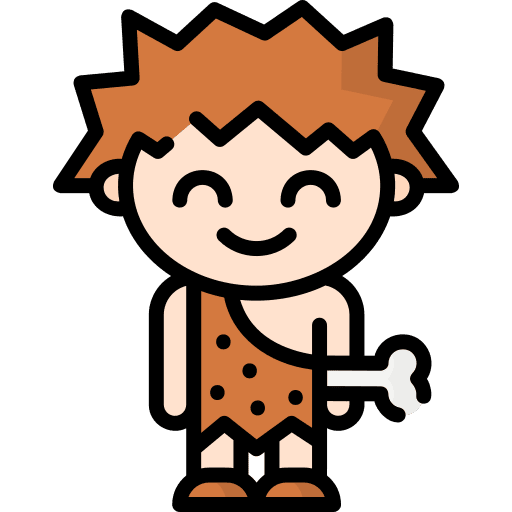 Caveman caucasian costume bone icon