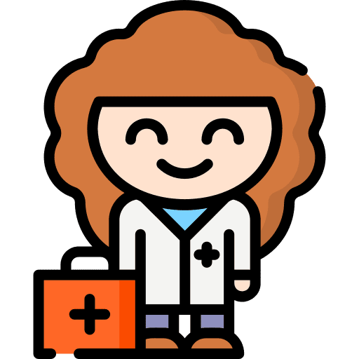 Doctor girl costume first aid kit icon Doctor girl costume first aid kit icon