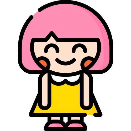 Doll kid and baby girl doll icon