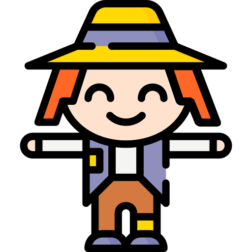 Scarecrow kid costume hat icon