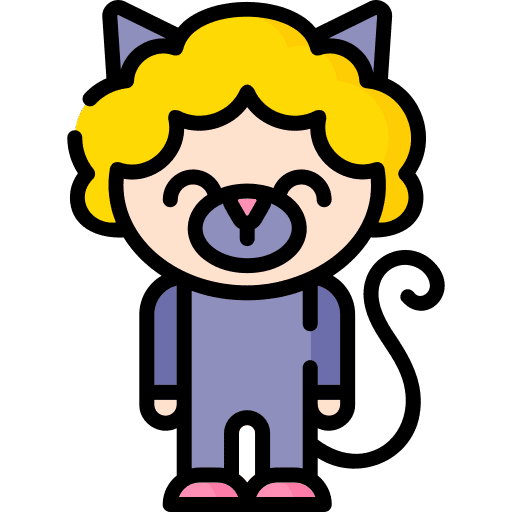 Cat caucasian kid child icon Cat caucasian kid child icon