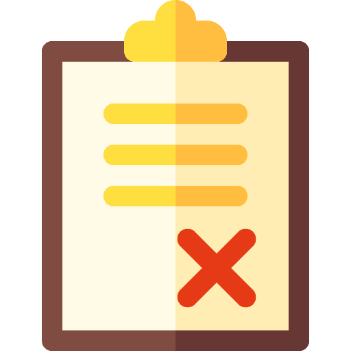 Error notification clipboard document icon Error notification clipboard document icon