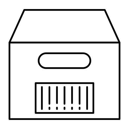 Cardboard cardboard bar code delivery icon