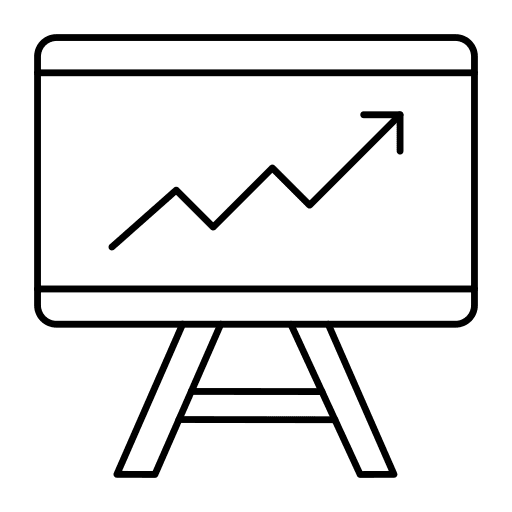 Line chart statistics line graph presentation icon