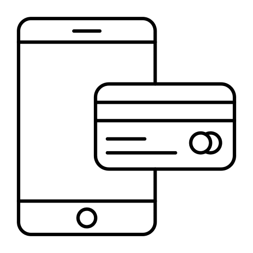 Mobile phone business and finance credit card mobile banking icon