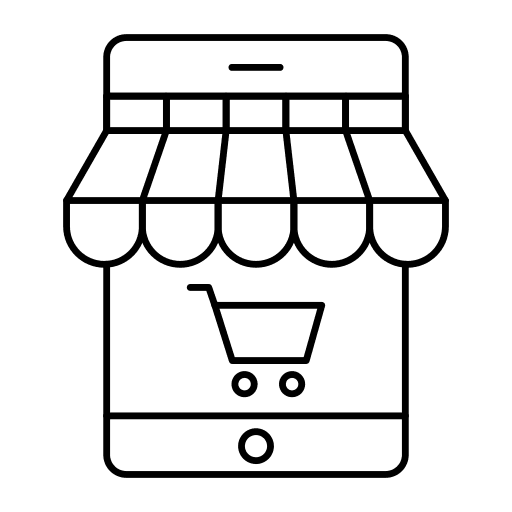 Online store cart smartphone shopping icon