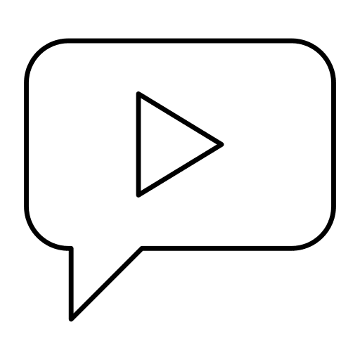 Video player chat video player chat bubble icon