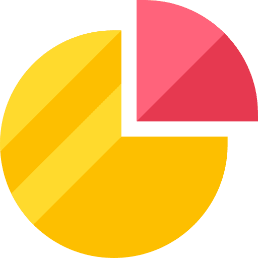 Pie chart market share statistics pie chart icon
