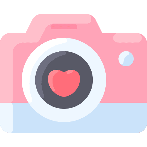Camera love heart electronics icon