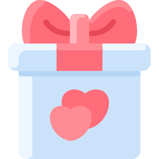 Gift love and romance wedding heart icon