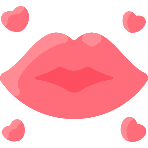 Lips romantic heart love and romance icon Lips romantic heart love and romance icon