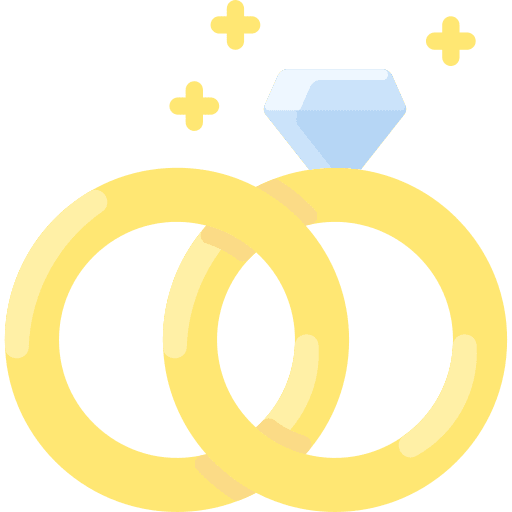 Wedding rings love and romance marital status engagement ring icon Wedding rings love and romance marital status engagement ring icon