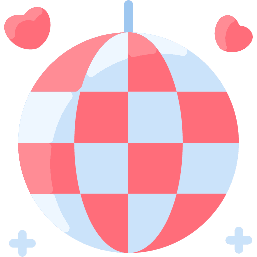 Disco ball love mirror ball birthday and party icon Disco ball love mirror ball birthday and party icon