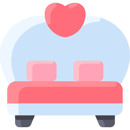 Double bed couple married heart icon Double bed couple married heart icon