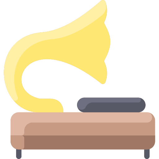 Gramophone antique electronics music and multimedia icon Gramophone antique electronics music and multimedia icon