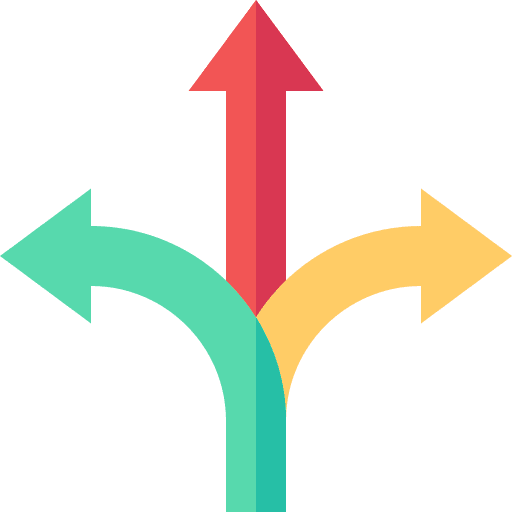 Choice multiple arrows turn icon