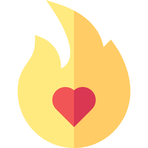 Passion love and romance strong heart icon Passion love and romance strong heart icon