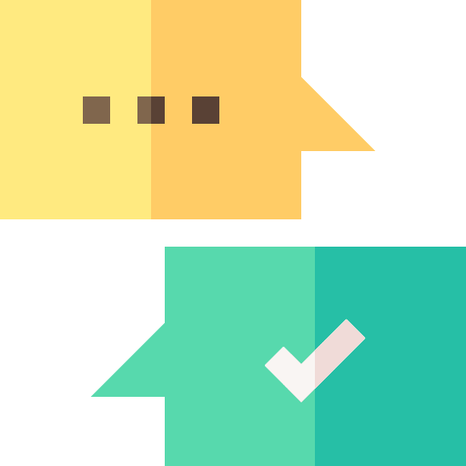 Reliability speech bubble marketing check icon Reliability speech bubble marketing check icon