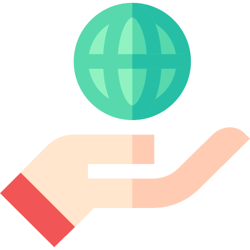 Social responsibility hand social world icon Social responsibility hand social world icon