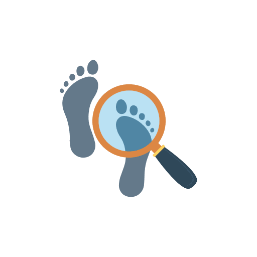 Footprint miscellaneous evidence investigation icon