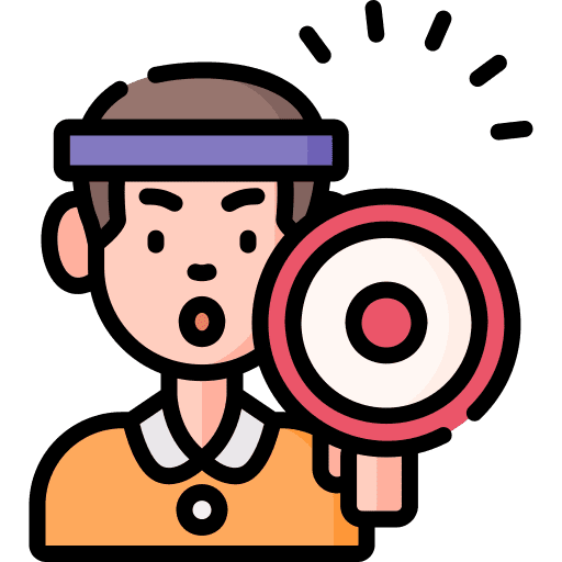 Activist blonde people announcement icon Activist blonde people announcement icon