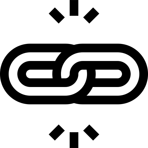 Chain link multimedia linked icon