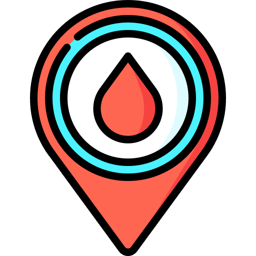 Location blood drop position healthcare icon Location blood drop position healthcare icon