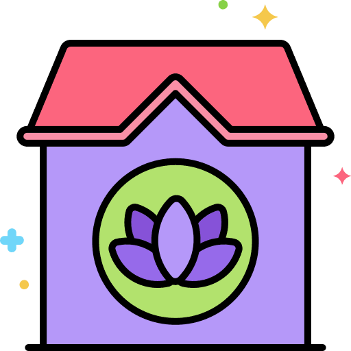 Mediation lotus nature wellness icon