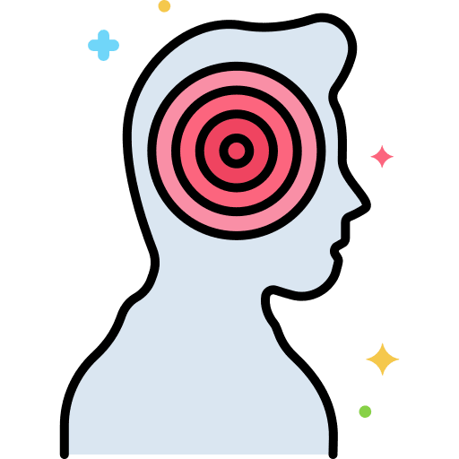 Pain frustrated sickness headache icon