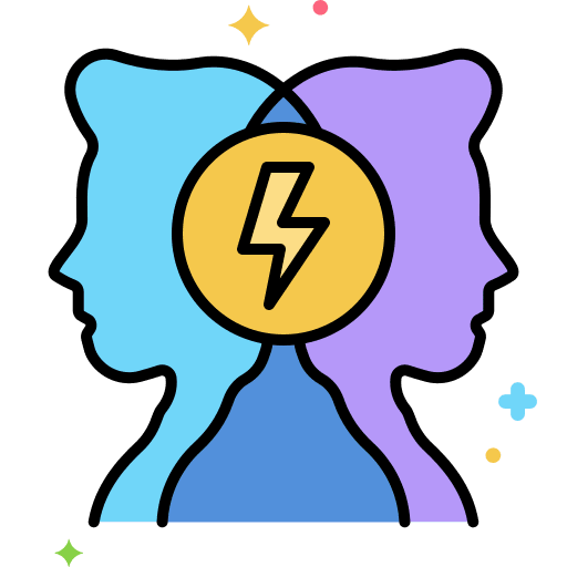 Conflict head conflict mental icon