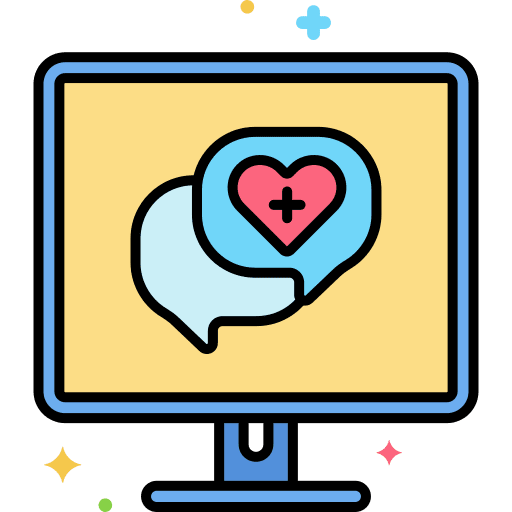 Online counseling healthcare and medical support mentor icon