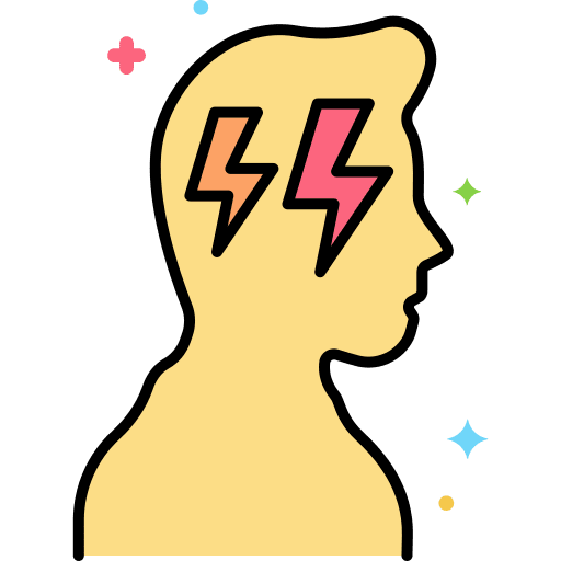 Stress head feelings mind icon